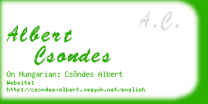 albert csondes business card